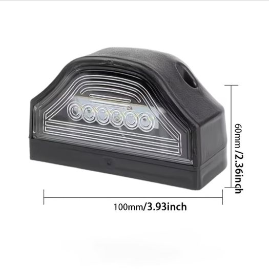 2pcs LED White Rear Number plate Lights Trailer Truck Caravan Bus Tailights