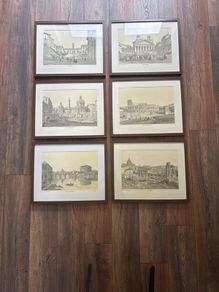 6 x Framed pictures of Rome, Italy
