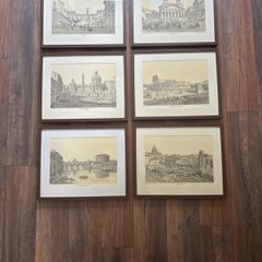 6 x Framed pictures of Rome, Italy