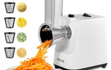 Electric Cheese Grater Salad Maker, 200W Salad Shooter, Electric Vegetable Slicer Shredder Chopper for Fruits with 5 Attachments