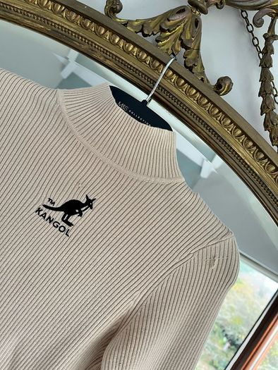 Kangol x H&M Cream Ribbed Knit Turtle Neck Sweater XS
