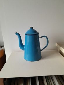 Vintage French Enamel Coffee Pot