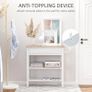 Console Table, 3-tier Hallway Table with Drawer and 2 Open Shelves, Retro Entry Table for Shoe Storage, White Image 4