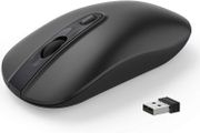 Wireless Mouse, 2.4G Slim Portable Wireless Mouse for Laptop Silent Mouse Ergonomic Cordless Design with USB Nano Receiver Compatible with PC Mac Computer Macbook Notebook (Black)