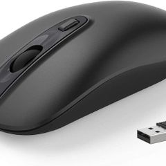 Wireless Mouse, 2.4G Slim Portable Wireless Mouse for Laptop Silent Mouse Ergonomic Cordless Design with USB Nano Receiver Compatible with PC Mac Computer Macbook Notebook (Black)