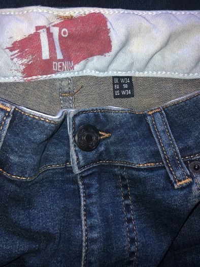 Shorts jeans 11 degrees skinny fit denim blue size W 34 brand new