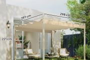3 x 3m Retractable Roof Metal Pergola - Black