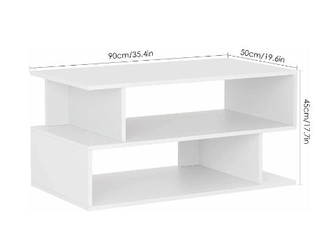 BRAND NEW 2 Tier Side/Coffee Table Rectangular Open Storage Shelf Living Room 90x50x45cm