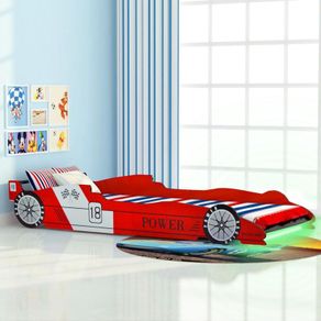 Children LED Race Car Bed 90x200 cm Red