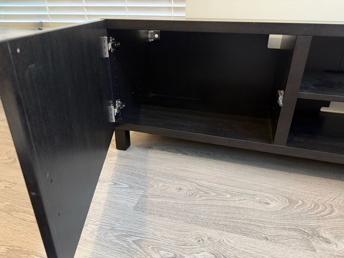IKEA BESTA TV Bench with Doors - Black Brown 180cm