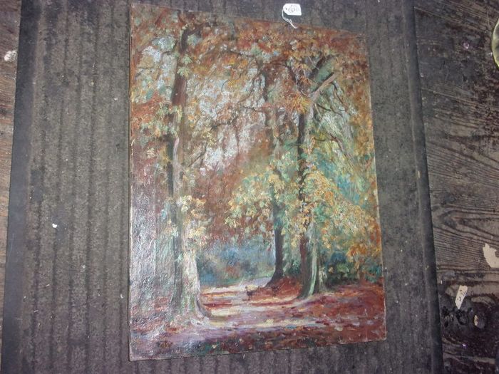 oil painting on canvas of a forest by daly