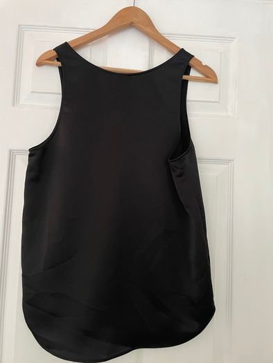 Cedric Charlier Black Scoop-Neck Swing Tank Top - Size 10 - Designer Label