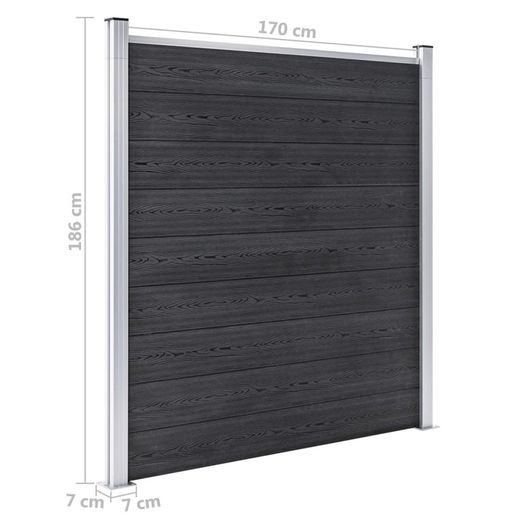 Garden Fence WPC 1737x186 cm Grey