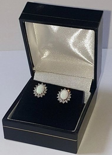 Vintage Hallmarked Silver Opal & Sapphire Clusters