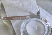 Set of  2 holy items Medugorje holy small glass pulque and night light holy candle holder.