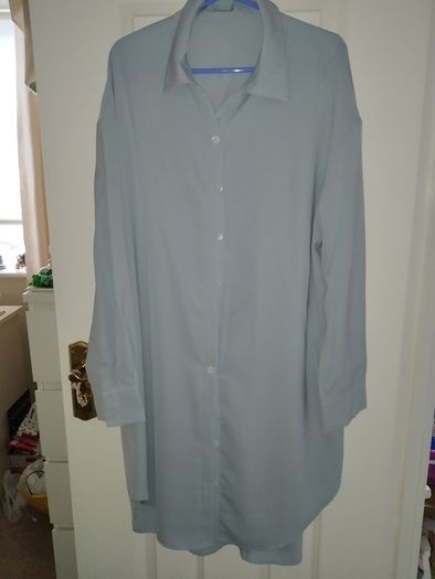 Blue shirt dress