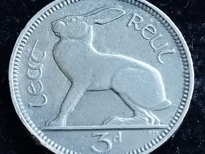 Ireland - 1933 - 3 Pence - Hare - TONED - KM.4 - [2727]