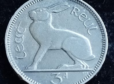 Ireland - 1933 - 3 Pence - Hare - TONED - KM.4 - [2727]