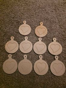 wooden xmas bobble heart