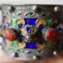 Antique Kabyle Bracelet from Algeria,  Berber 925 Silver Hallmarked Cuff Bracelet ,Corals 78,9g Image 3