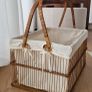 Vintage Wicker Market Basket With Lining Image 4