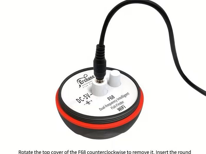 Smart WIFI Sonar Fish Finder, 80M Wireless Distance Range, 60M Depth Range, Sonar Frequency 125Khz/330Khz Fishing Sounder, Wireless Echo Sounder Detect Finder Fishing for Lake Sea Fishing Support OS& Android