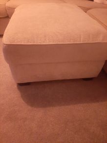 Cream fabric upholstered footstool with storage FINAL REDUCTION