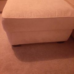 Cream fabric upholstered footstool with storage FINAL REDUCTION