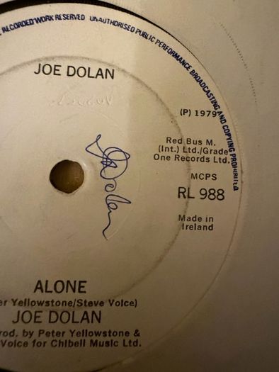 Joe Dolan Silent Night Alone 1979 Irish 7inch Possible Autograph