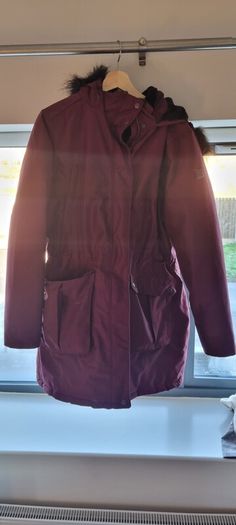 Kimberley Walsh Sefarina Waterproof Insulated Fur Trimmed Hooded Parka Jacket Dark Burgundy