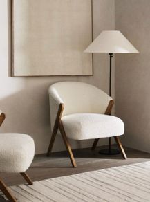 Zara Cream Boucle Armchairs x 2