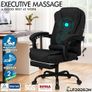 Massage Office Chair for Home Office, Desk Chair 77 cm High Back 150 degree Recliner Tilt Function Padded Swivel Fabric, Black Image 6