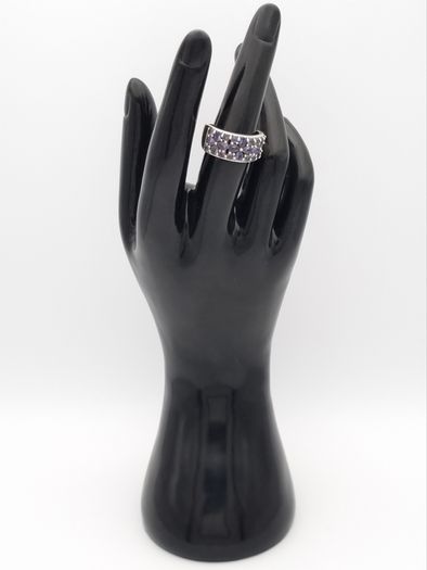 Vintage 925 Silver Amethyst Cluster Ring