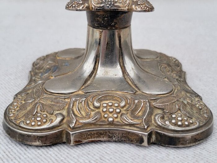 Antique Old English Edwardian Silver Plated Candlesticks