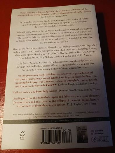 The Bitter Taste of Victory /Life,Love & Art in the Ruins of the Reich/ Laura Feigel/2016