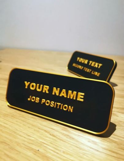 Customisable nameplate/job title