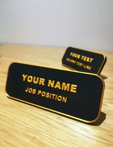 Customisable nameplate/job title