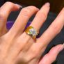 Crystal Statement Gold Tone Ring Image 5