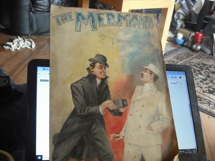a vintage water colour poster  for the mermaid ,by t,norman  walter