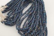 Vintage African Style Stripe Pattern 5.5 - 6 mm Glass Beads Necklace