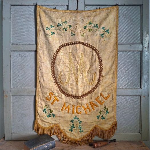 Antique Catholic Procession Banner