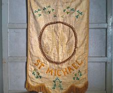 Antique Catholic Procession Banner