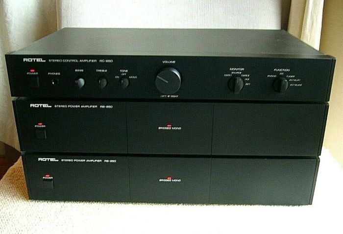 Rotel RC-850 and RB-850 Pre and power amplifiers Dual Mono with Moving Magnet (MM) and Moving Coil (MC)  cartridges
