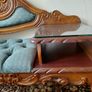 Vintage Victorian-Style Telephone Chair / Gossip Bench with Glass Top Image 4
