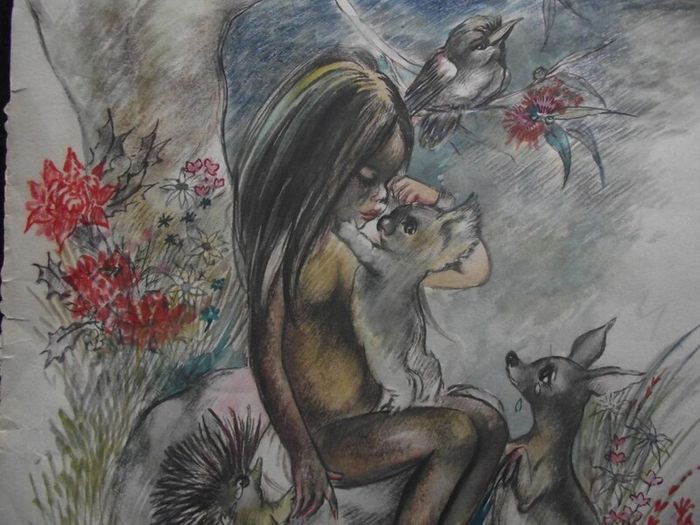 Brownie Downing - 4 X Rare Original Watercolour Illustrations - 3 signed