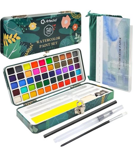 Watercolour paint set with accessories