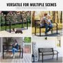 Outdoor Bench, 46 inches Metal Garden Bench for Outdoors, 480 lbs Load Capacity Bench Image 3