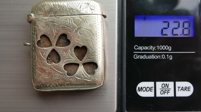 Vintage Silver Plated Vesta Case Matchsafe Irish Connemara Shamrock Lucky