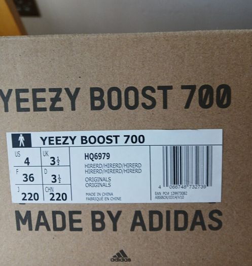 Adidas Yeezy Boost 700 Hi-Res Red - UK 3.5/EU 36 - New in Box