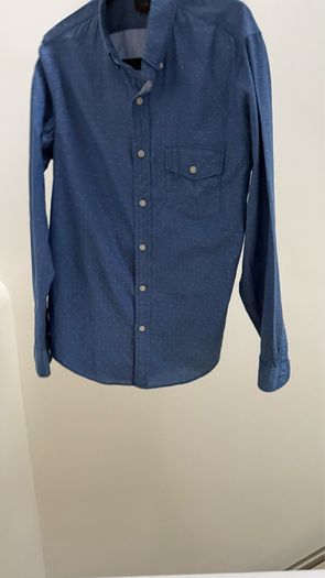 J.Crew Blue Polka Dot Chambray Shirt